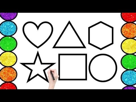 Learn the shapes and colors name for kids | color the shapes | 2d shapes for toddlers
