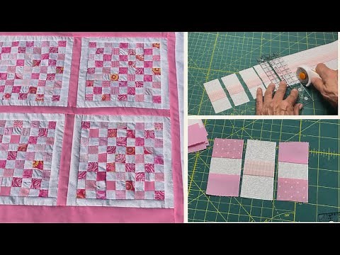 Easy Quilt Block Free Pattern Straight Line Sewing #sweetcountrylivinginmichigan