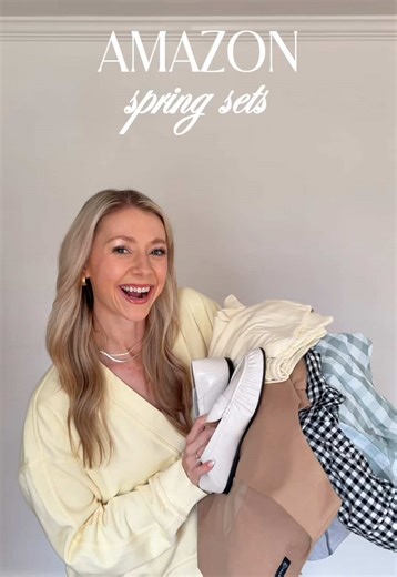 Amazon spring sets that make getting dressed so easy✨✌🏼 Comfy enough for mom life, polished enough for date night, and versatile enough to wear a dozen different ways. These are the kind of pieces you can throw on and instantly feel put together. Comment SET and I’ll send the links 🤍 #amazonfashion #amazonsets #momstyle