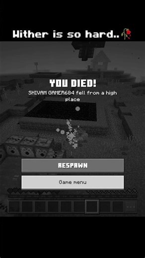 Wither is so hard..🥀 #minecraft #minecraftmemes