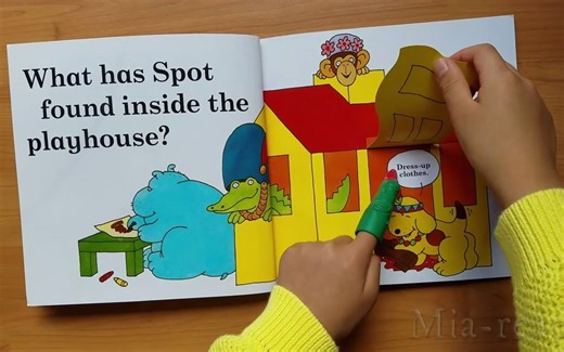 纯正美音童声阅读（指读）英文绘本翻翻书Spot Goes to School 缓解上学（分离）焦虑的温馨小故事