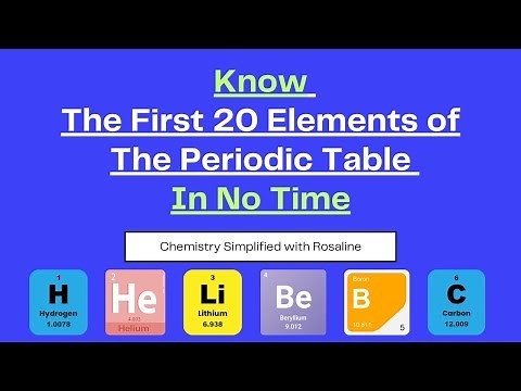 The First 20 Elements of The Periodic Table.