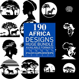 Africa SVG Bundle: Vector Clipart Designs for Cricut & Silhouette (digital Download) - Etsy