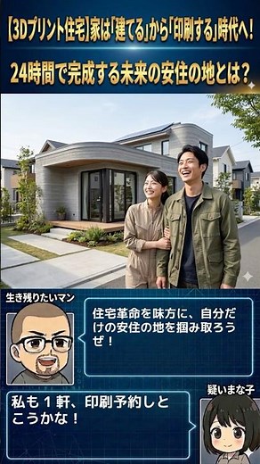 【3Dプリント住宅】家は「建てる」から「印刷する」時代へ！24時間で完成する未来の安住の地とは？#shorts #3Dプリンター #住宅革命 #未来予測 #建築