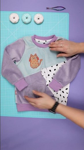 Basic Pullover mit Unterteilungen nähen #Werbung #fadenkaefer #nähen