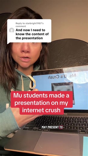 Replying to @starbright1987 it’s supposed to say ‘my’ but I’m too tired to reupload so it’s just there now…..I made the mistake of saying someone on the internet was cute and seemed nice. My students took that as their cue to do their own research project 🤣 please note this was during homeroom and completely G rated and they all had a good laugh at my expense. Team building and project management I guess #teenagers #genz #dating #research #funny