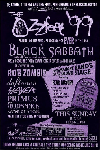 Ozzfest On this day 1999 Camden, New Jersey