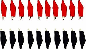Alligator Clips Electrical Test Kit 1.38"/35mm Alligator Clip Clamps Jumper Helper with Protective Insulation Cover 20pcs