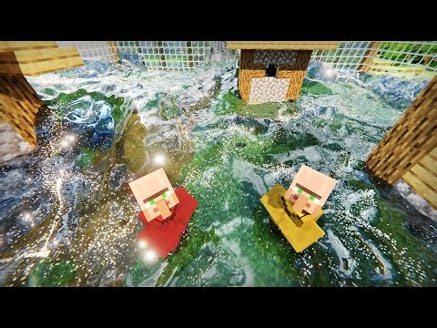 Realistic Water Covers Minecraft Village