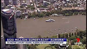One of the biggest superyachts ever to grace the Brisbane River has cruised to the city Botanic Gardens. www.7plus.com.au/news #7News | 7NEWS Brisbane