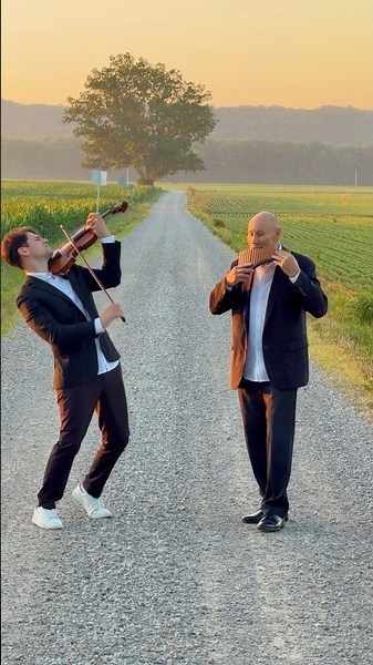Happy Birthday Dad ❤️ The Lonely Shepherd | Father & Son Duet - violin and pan flute at sunset