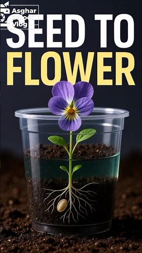 Seed to Flower 🌱 | Wild Violet Growth Timelapse in Transparent Pot