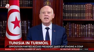 2.2K views · 19 reactions | #Tunisia's political crisis escalated on Wednesday as members of the suspended parliament met online in defiance of president #KaisSaied, voting to repeal decrees that have given him near total power, and he responded by dissolving the chamber. | A News | Facebook