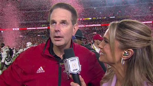 "We won the national championship at Indiana University, it can be done." Indiana Football head coach Curt Cignetti with Molly McGrath after beating Miami 👏 | SportsCenter