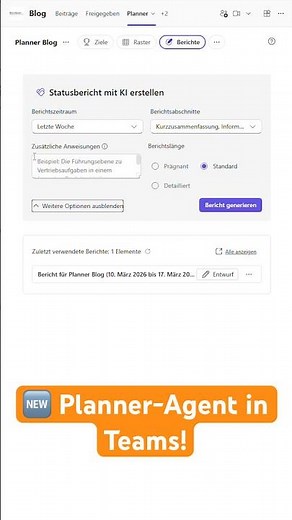 🫣 Update: Neuer Agent im Planner! #teams