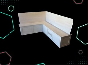 Raw Maple Banquette Bench With Backrest - L Shaped Kitchen Nook - Etsy