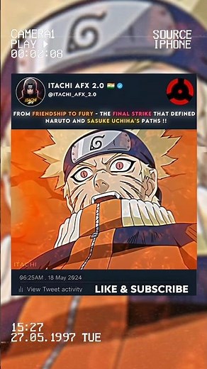 🤯 THE FINAL STRIKE THAT DEFINED NARUTO AND SASUKE'S PATH 🥶 #viralshort