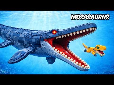 I recreate ALL Jurassic Park In Lego! Giant LEGO MOSASAURUS | POP Bricks