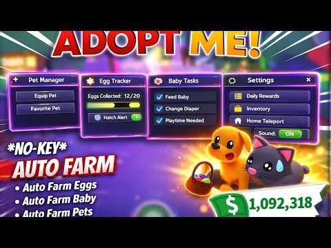 ADOPT ME SCRIPT | AUTO FARM PETS, BABY, EGGS | 2026 🍬