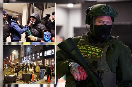 Violent anti-ICE protesters swarm Minnesota hotel they believe is housing fed agents — one officer left bloodied