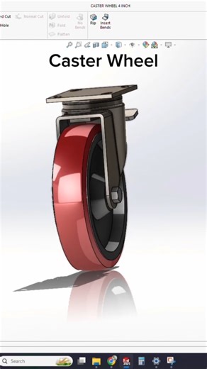 3D Caster Wheel Design in SolidWorks 😳⚙️ | Mechanical CAD Tutorial