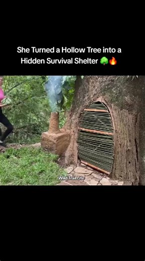Deep in the forest, she transforms a massive hollow tree into a safe and cozy shelter. 🪵✨ Patience, skill, and nature come together in this incredible survival build. Watch till the end to see the transformation! 👀🔥 Follow for more survival and bushcraft content 🌲🏕️ #bushcraft #survival #shelter #forestlife #camping