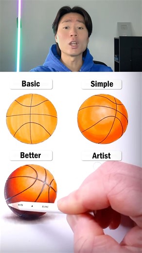 How To Draw A Basketball Noob Vs Pro @howardglee