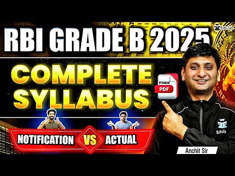 RBI Grade B Syllabus 2025 | RBI Officer Exam Phase 1 Phase 2 Complete Detailed Syllabus PDF Download
