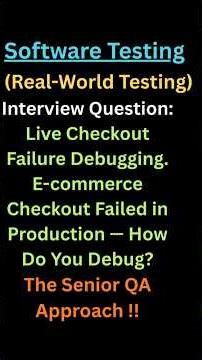 Software Testing: Real-World Debugging Live E-commerce Checkout Failures. Interview Scenario #shorts