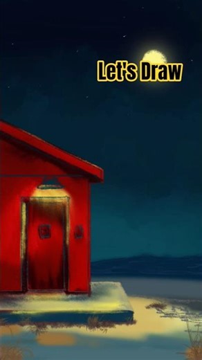 Night View Painting #digitalpainting #procreate #shorts