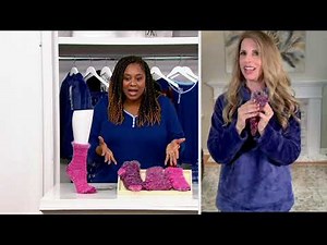 MUK LUKS Fluffy Heat Retainer Socks Set of 3 on QVC