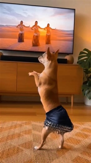 My Dog Belly Dance! 😂🐕 Subscribe @MOJAM_ANIMAL #DogBellyDance #Funny