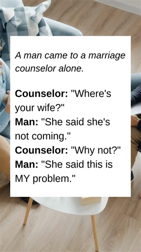 He Went to Marriage Counseling Alone..Her Reason Will Make You Laugh #Shorts dad jokes of the day#22