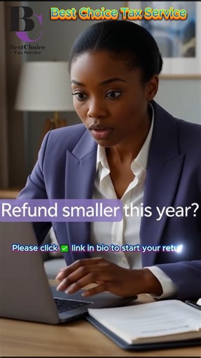 Best Choice Tax Service on Instagram: "Refund smaller than you expected? 📉💰 It’s not your fault! Tax rules change every single year, and understanding them is the key to a bigger refund. If your refund was smaller this year, it’s time for a professional review. We stay up-to-date with all IRS changes so you don't have to worry about missing out. 🔗 Click the link in our bio to maximize your refund! ✅ 📞 Call/Text: 469-609-9381 #TaxRefund2026 #TaxRules #IRSChanges #FinancialTips #RefundLoading"