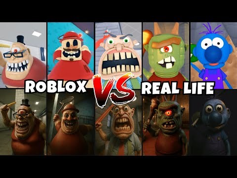 ROBLOX OBBY Monsters in Real Life! TEAM DENTIST, GRUMPY GRAN, DHUUR, STINKY, SIREN COP & More!