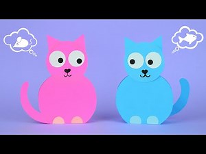 Come fare un gatto di carta facilissimo | DIY Lavoretti di carta | Papercraft