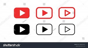 Play Red Button Icons Set Video Stock Vector (Royalty Free) 2088414727 | Shutterstock