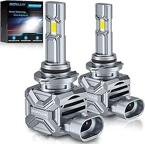 ROYLUX 9006 HB4 Fog Light Bulb, 24000LM 600% High Brightness 6000K Cool White for Powersports ATV UTV, Pack of 2