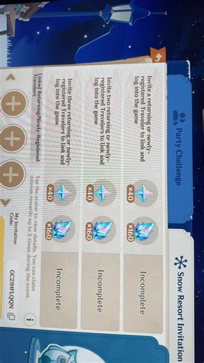 Genshin web event Share your codes for primogems! Code for code #genshin #fyp #columbina #primogems