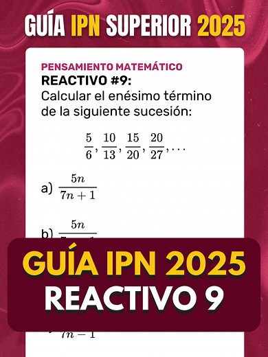 📚 Generalización de secuencias: encuentra la expresión algebraica que define todos los términos de esta sucesión. #Unibetas #IPN #AprendeMatemáticas #ToxquiIPN