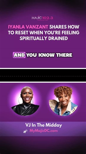 Majic 102.3 on Instagram: "#IyanlaVanzant stopped by the studio to chat with Vic Jagger @thevjexperience about her new show The Inside Fix and her book Spiritual Hygiene. She talks about how daily practices like conscious breathing and stillness are essential for protecting your light in a chaotic world. Iyanla @iyanlavanzant emphasizes that small shifts can lead to big inner transformations, especially when life feels heavy and overwhelming. Catch the full interview online at mymajicdc.com for
