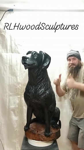 Black Labrador Mix! Carved this 2 years ago! To have a faithful loyal best friend are ones the we must always appreciate! | RLH Wood Sculptures - Richard L. Hamilton