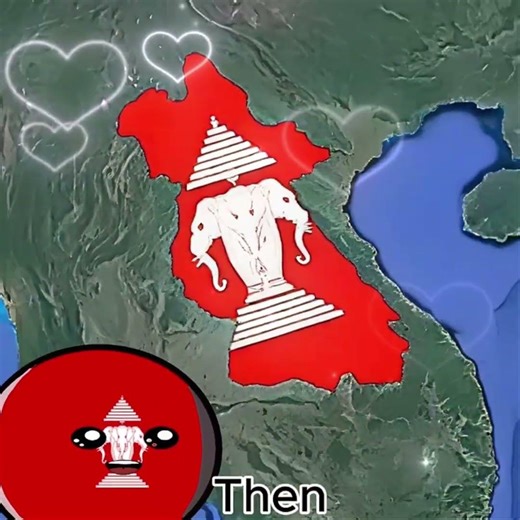 Then and now map p2 #countryballs #map #cambodia #laos #myanmar #china