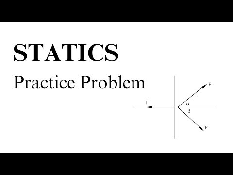 Statics - Practice Problem (Equilibrium of Three Concurrent Forces)