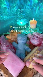 Which food squishy do you like🤔✨ #waxcracking #asmrsounds #squishytoys #asmrforsleep #fidgettoys FOOD BRAND SQUISHY TOYS