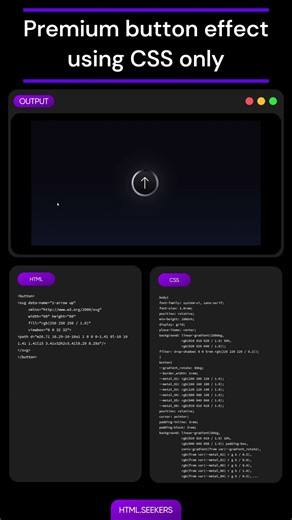 Premium button effect using CSS only ✨ #htmlseekers