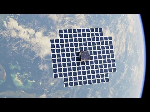 3D model of AST SpaceMobile's BlueWalker 3 satellite unfolding in orbit