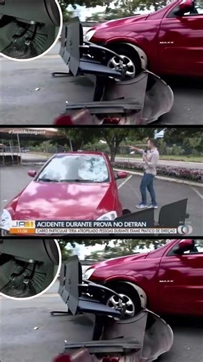 Candidate driving her own car runs over 4 people during practical driving test in Goiás.