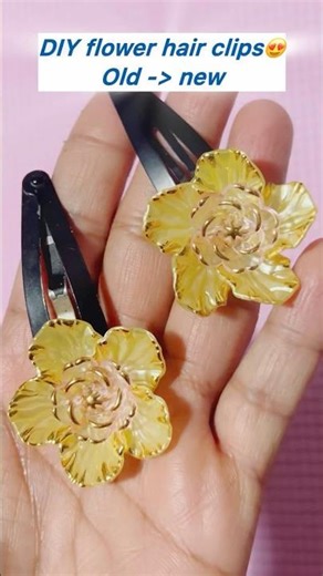 DIY flower hair clips 🌼 | Easy hair accessories at home #shorts #diy