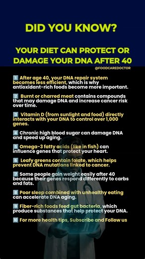 DID YOU KNOW? Your Diet Can Protect or Damage Your DNA After 40 🧬⚠️